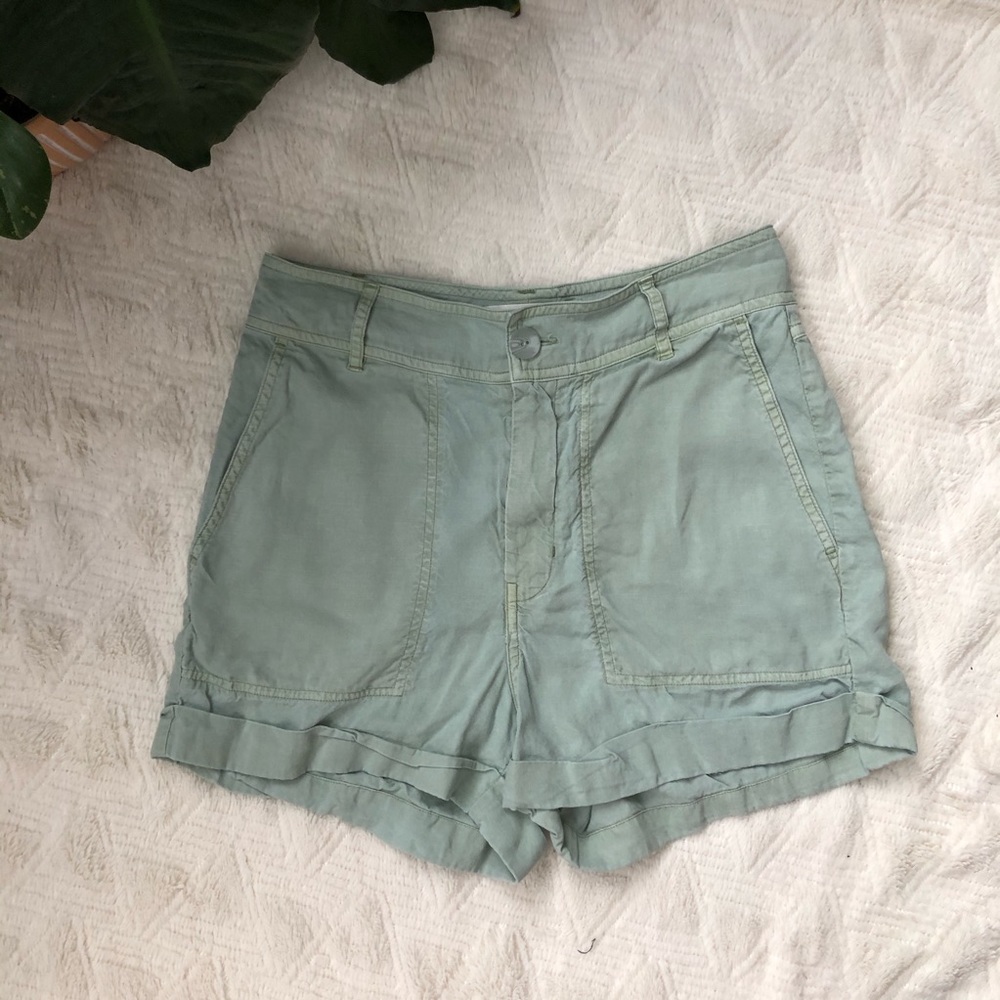 Anthro Cloth & Stone High Rise Green Utility Short - Picture 2 of 6